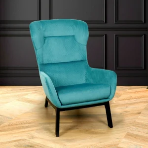 Home Déco Factory Fauteuil En Velours Côtelé Bleu Canard – Roma 18