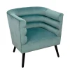 Home Déco Factory Fauteuil Club En Velours Vert De Gris – Amelia 17