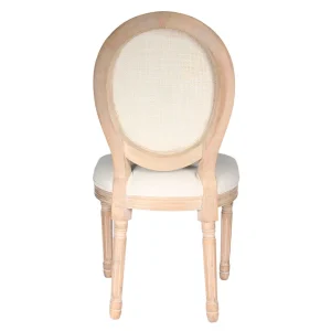 Home Déco Factory Chaise Medaillon En Bois D’hévea Beige Et Cannage 10