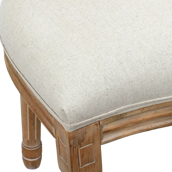 Home Déco Factory Chaise Medaillon En Bois D’hévea Beige Et Cannage 5