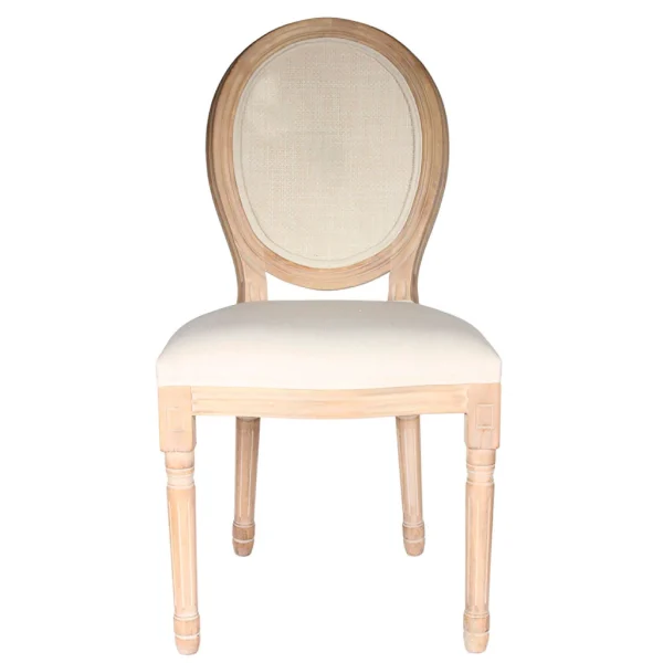 Home Déco Factory Chaise Medaillon En Bois D’hévea Beige Et Cannage 7