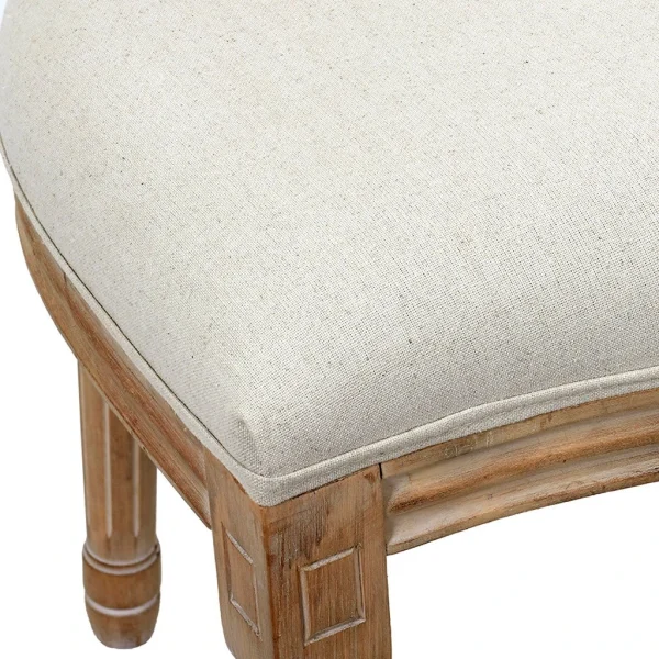 Home Déco Factory Chaise Medaillon En Bois D’hévea Beige 5