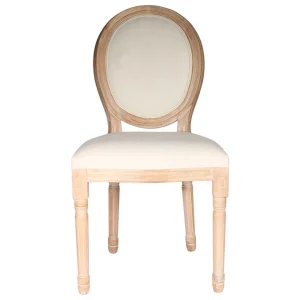 Home Déco Factory Chaise Medaillon En Bois D’hévea Beige 18