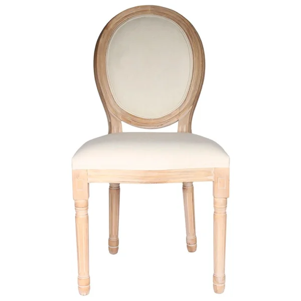 Home Déco Factory Chaise Medaillon En Bois D’hévea Beige 7