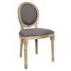 Home Déco Factory Chaise Medaillon En Bois D’hévea Grise 19