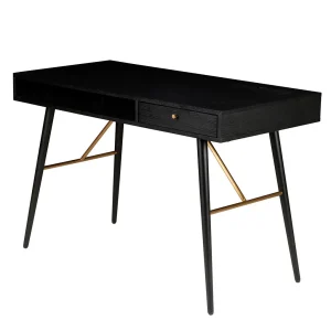 Zago Bureau Avec Tiroir En Bois Et Fer Noir – Vero 10