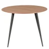 Zago Table à Manger Ronde En Noyer Et Pieds Hêtre Noir D100cm – Caly 22