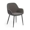 La Forma Chaise Avec Accoudoir En Tissu Gris Foncé – Konna 19