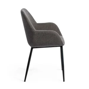 La Forma Chaise Avec Accoudoir En Tissu Gris Foncé – Konna 10