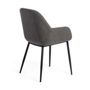 La Forma Chaise Avec Accoudoir En Tissu Gris Foncé – Konna 12