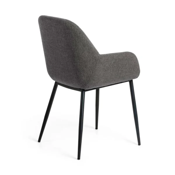 La Forma Chaise Avec Accoudoir En Tissu Gris Foncé – Konna 4