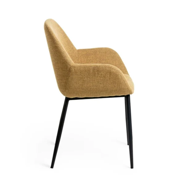 La Forma Chaise Avec Accoudoir En Tissu Moutarde – Konna 3