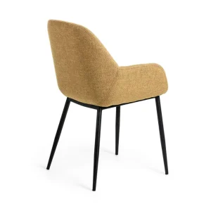 La Forma Chaise Avec Accoudoir En Tissu Moutarde – Konna 12