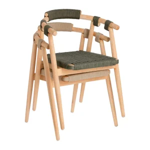 La Forma Chaise Salle à Manger En Bois Massif D’eucalyptus Vert – Majela 14