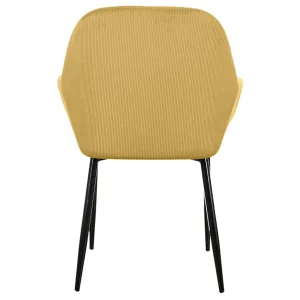 Home Déco Factory Chaise Avec Accoudoir En Velours Cotelé Moutarde – Julia 14