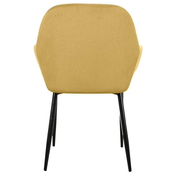 Home Déco Factory Chaise Avec Accoudoir En Velours Cotelé Moutarde – Julia 5