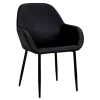 Home Déco Factory Chaise Avec Accoudoir En Velours Cotelé Noir – Julia 20