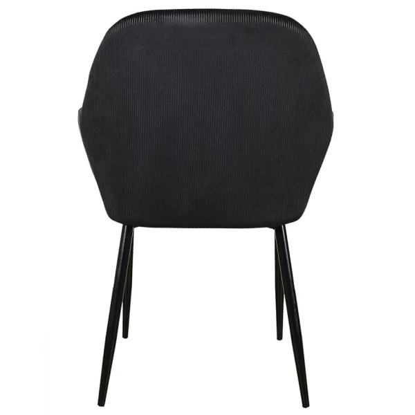 Home Déco Factory Chaise Avec Accoudoir En Velours Cotelé Noir – Julia 5