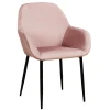 Home Déco Factory Chaise Avec Accoudoir En Velours Cotelé Rose – Julia 17