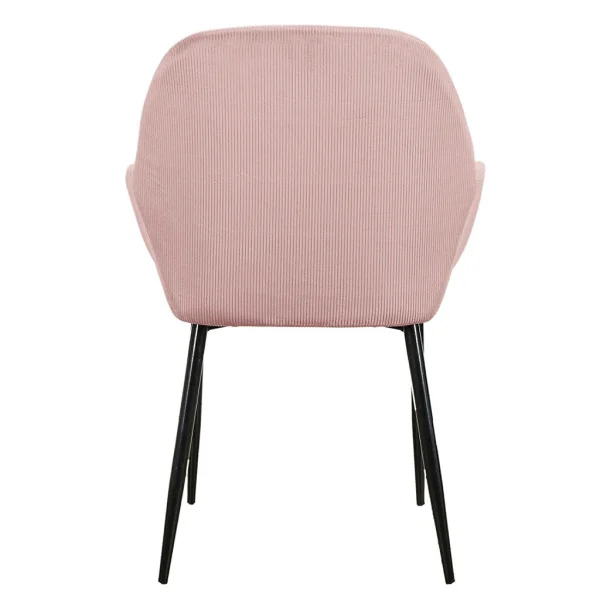 Home Déco Factory Chaise Avec Accoudoir En Velours Cotelé Rose – Julia 5