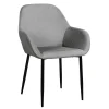 Home Déco Factory Chaise Avec Accoudoir En Velours Cotelé Gris – Julia 22