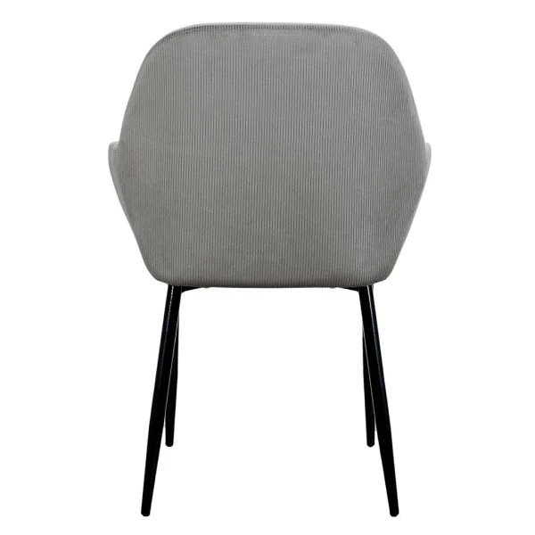 Home Déco Factory Chaise Avec Accoudoir En Velours Cotelé Gris – Julia 5