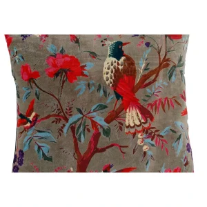 HARMONY HAOMY Coussin Birdy En Velours 45x45cm Kaki En Coton 16