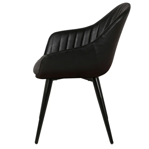 Zago Chaise Avec Accoudoir Effet Cuir Noir – Ben 4