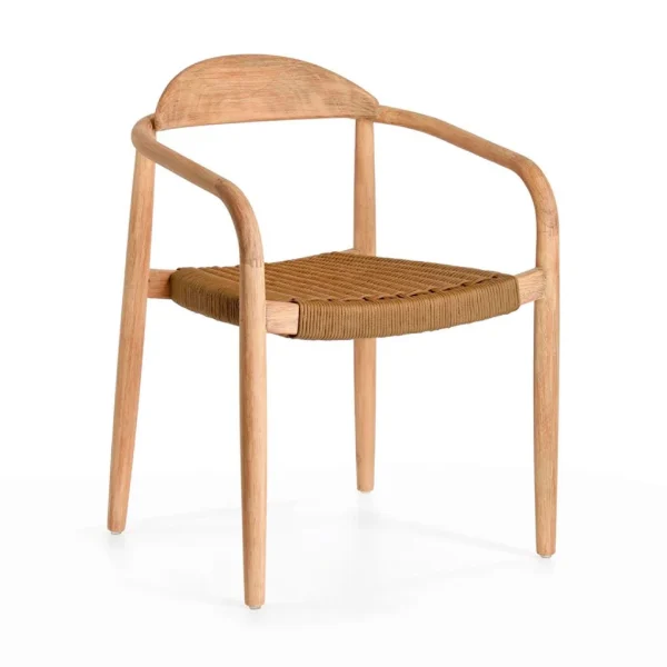 La Forma Chaise Salle à Manger En Bois D’acacia Et Corde Marron – Nina 1