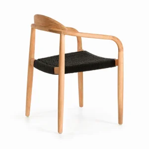 La Forma Chaise Salle à Manger En Bois D’acacia Et Corde Noir – Nina 12