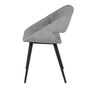 Zago Chaise Salle à Manger Velours Côtelé Gris Clair – Alma 11