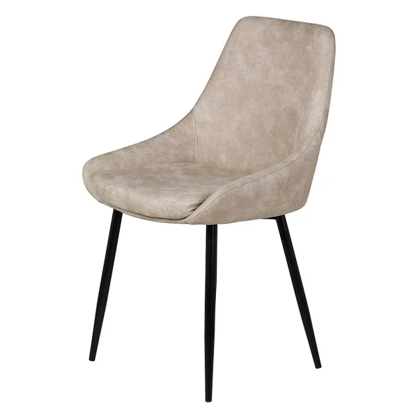 Zago Chaise Salle à Manger Tissu Effet Daim Beige – Ben 4