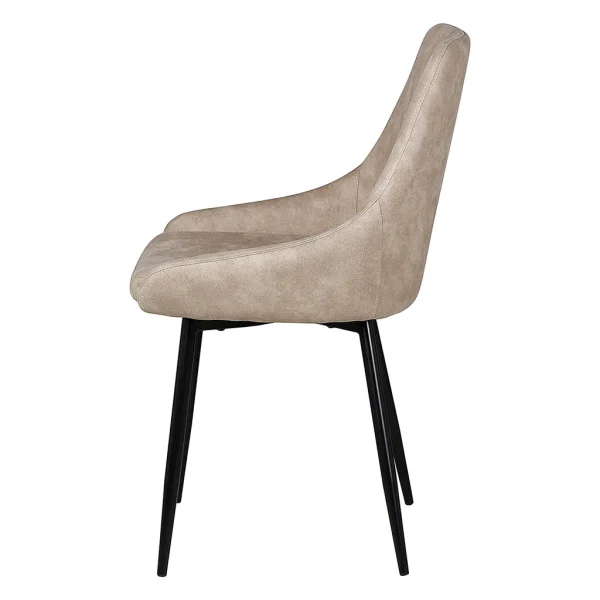 Zago Chaise Salle à Manger Tissu Effet Daim Beige – Ben 5