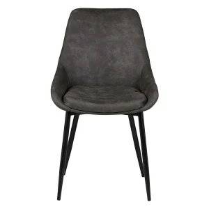 Zago Chaise Salle à Manger Tissu Effet Daim Gris Foncé – Ben 10