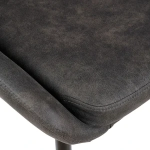 Zago Chaise Salle à Manger Tissu Effet Daim Gris Foncé – Ben 18