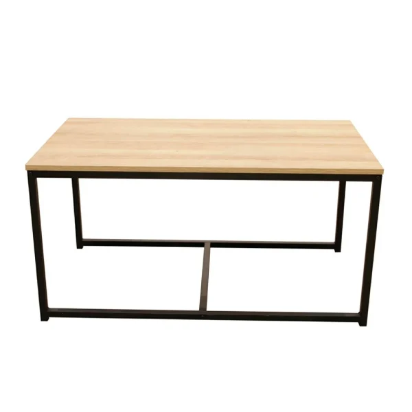 Home Déco Factory Table Basse Gigogne (lot De 3) En Plaqué Bois Et Fer Noir – Selya 6