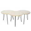 Home Déco Factory Table Basse Gigogne (lot De 3) En Plaqué Bois, Blanc Et Fer Noir – Audry 16