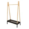 Home Déco Factory Portant à Vêtements En Bois Naturel Et Noir H170cm 16