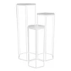 Home Déco Factory Sellettes Gigogne (x3) En Metal Blanc 14