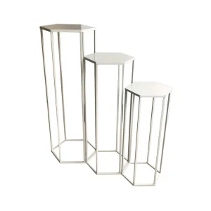 Home Déco Factory Sellettes Gigogne (x3) En Metal Blanc 10