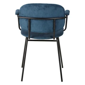 Zago Fauteuil En Velours Côtelé Bleu Foncé – Aston 14