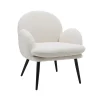 Zago Fauteuil En Tissu Effet Laine Bouclette Blanc – Oria 20