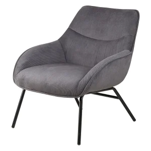 Zago Fauteuil En Velours Côtelé Gris Argent – Martin 7