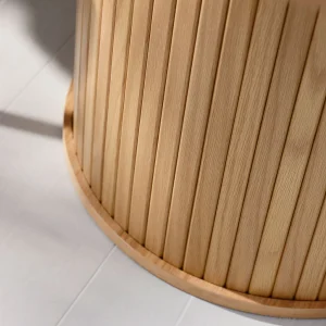 Unique Table à Manger Ronde En Placage Chêne Naturel D120cm – Nola 14