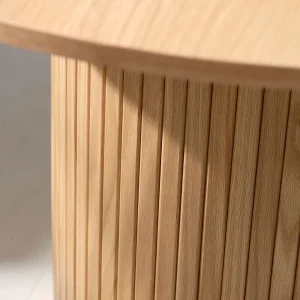 Unique Table à Manger Ronde En Placage Chêne Naturel D120cm – Nola 16