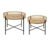 SEMA DESIGN Table Basse (lot De 2) En Bambou Naturel Et Métal 17