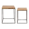 SEMA DESIGN Tables D’appoint Gigogne (x2) En Manguier Naturel Et Fer 22