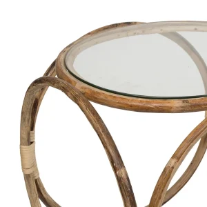 SEMA DESIGN Table D’appoint En Rotin Naturel Et Verre 11