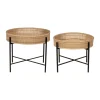 SEMA DESIGN Table Basse Gigogne (lot De 2) En Bambou Naturel Et Fer Noir – Plaka 14