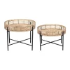 SEMA DESIGN Table Basse (lot De 2) Bambou Naturel Et Fer Noir 20